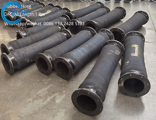 50 Ft Heavy Duty Dredging Rubber Discharge Hose With Flanges Connection