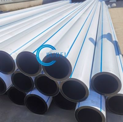 White With Blue StripesHDPE Dredging Pipe PE100 Weld Or Flange Connect