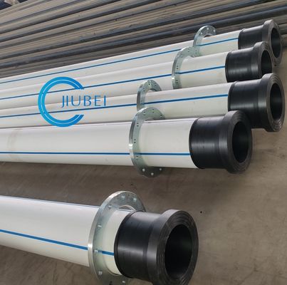 White With Blue StripesHDPE Dredging Pipe PE100 Weld Or Flange Connect