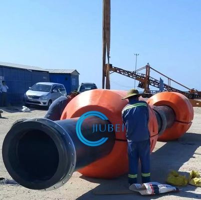 Customized Orange Or Yellow Floating HDPE Pipes With Hot Galvanized Steel Installation